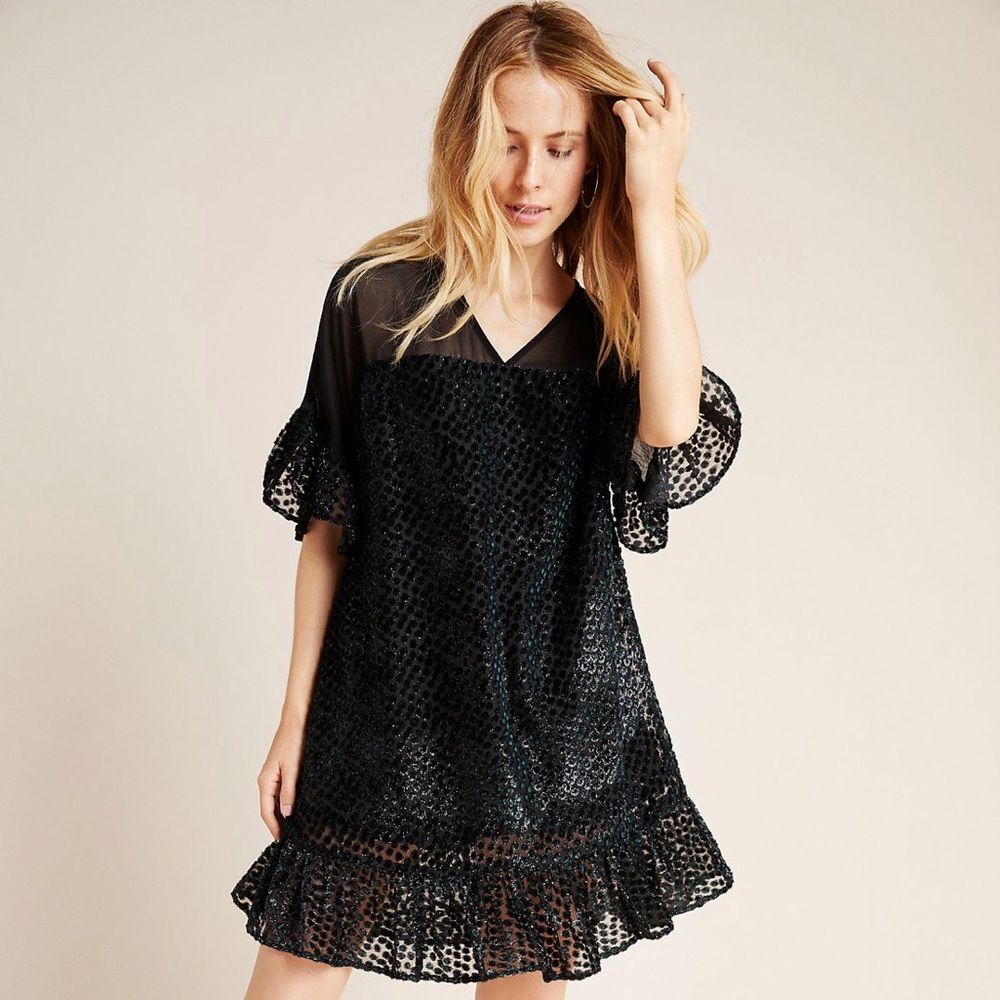 Anthropologie Lucinda Textured Velvety Tunic NWT